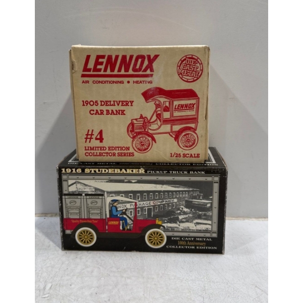 Lennox and Studebaker Die Cast Piggy Bank Vehicles