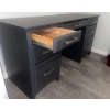 Image 1 : Slate Grey Home Office Desk 5 Drawers 60x22x30 Solid Wood w/ Veneer Overlay