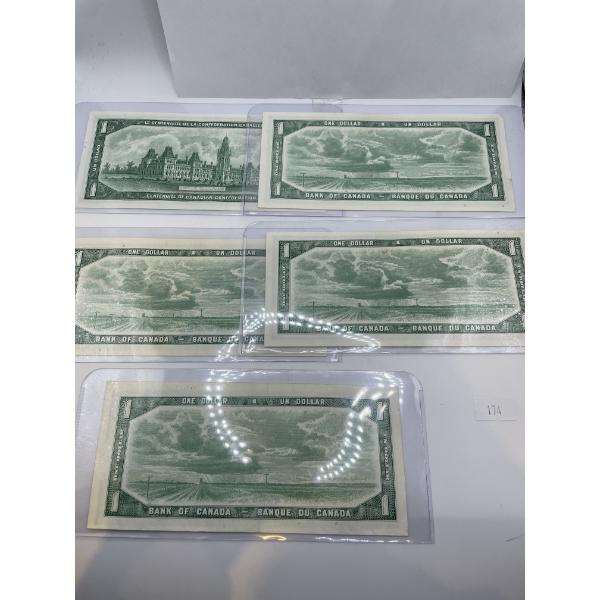  1954 $1 Canadian Banknotes