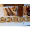 Image 4 : Wooden Decor Lot, Large Wooden Serving Bowl,  Book Ends and More