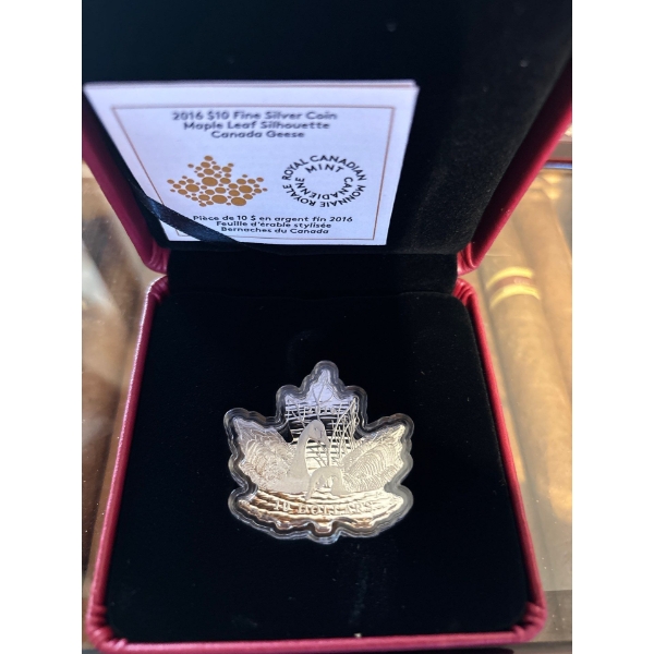 2016 $10 Maple Leaf Silhouette: Canada Geese - Pure Silver Coin