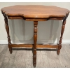 Image 2 : Antique Burled Walnut Parlor Table - 4 Spindle Legs 34x17x30