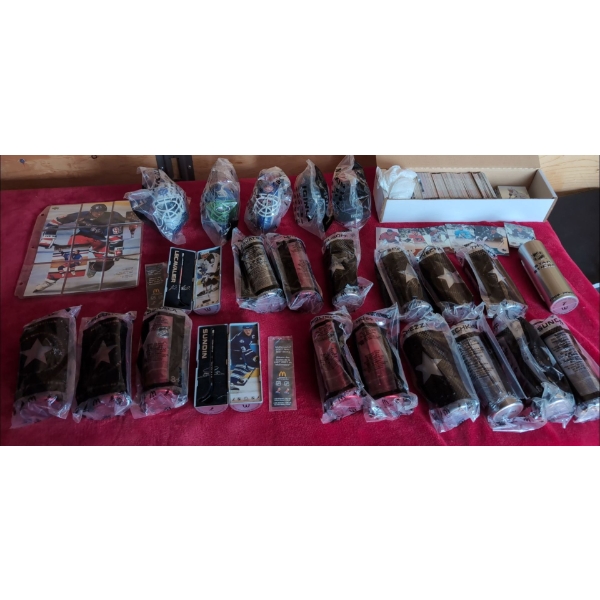 Upperdeck Gretzky Cards, McDonalds Mini Sticks, Mini Goalie Helmuts, Upperdeck Hockey Cards