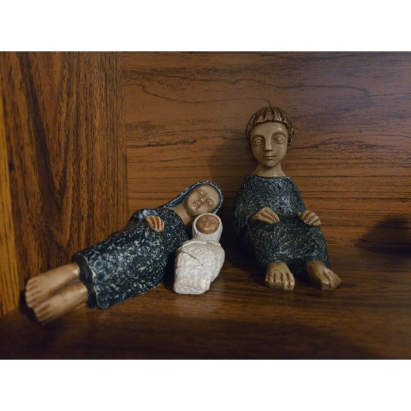 'Creator Mundi' Made in France Nativity Scene w/ Mary, Joseph, and Jesus 