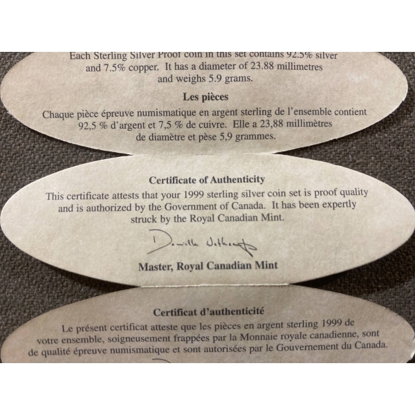 1999 Canada Millennium Proof 25-Cent Coin Set with Certification