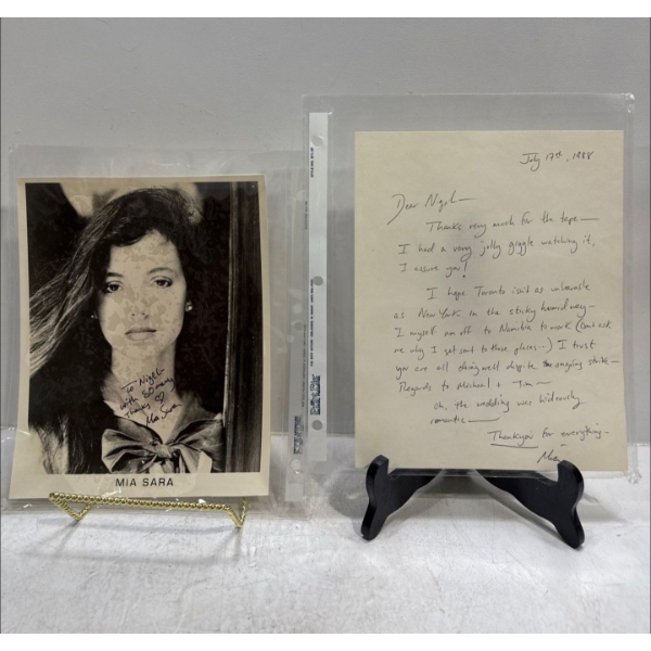 Letter and Signed Headshot of Mia Sara