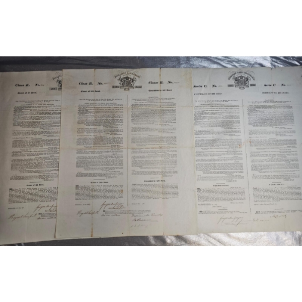 Documents Shown Are Poyaisian Land Grants From The Early 1820s.