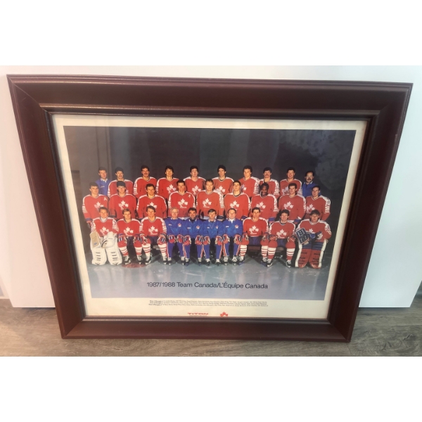 1987-1988 Team Canada Framed Wall Hanging 23"w x26"tall