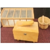 Image 1 : Wooden Shoe Shine Box, Basket, and Display Case