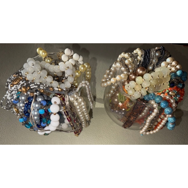 Two Mini Jewelry Jars W Multiple Styles of Jewels & Accessories
