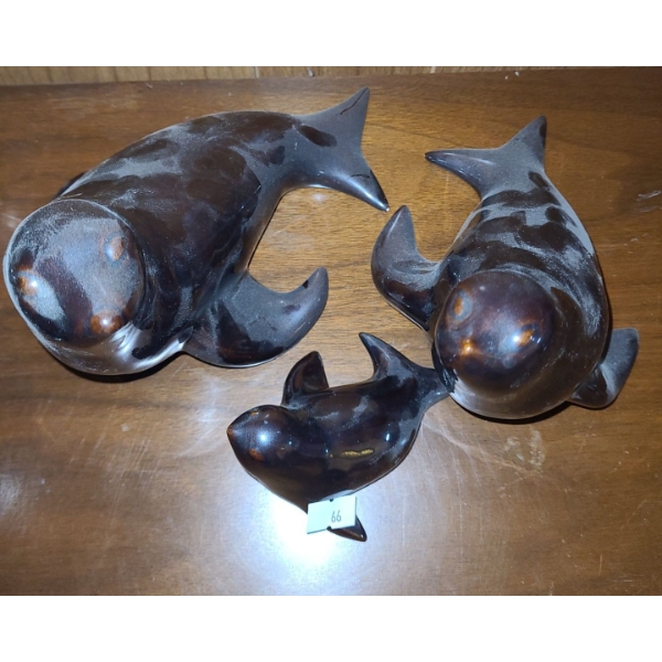 Ceramic Trio of Seals- Largest: 7 W, 5 T