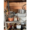 Image 3 : entire shelf full of goodies battery charger antique motor lubricant tape filter filters hammer saw 