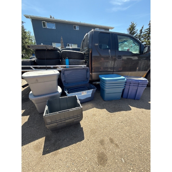 Plastic Totes (12 in total with lids)