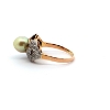 Image 2 : 18K Two-Tone Pearl & Diamond Ring 0.08CTW K-I2 SZ 8 5.74grams