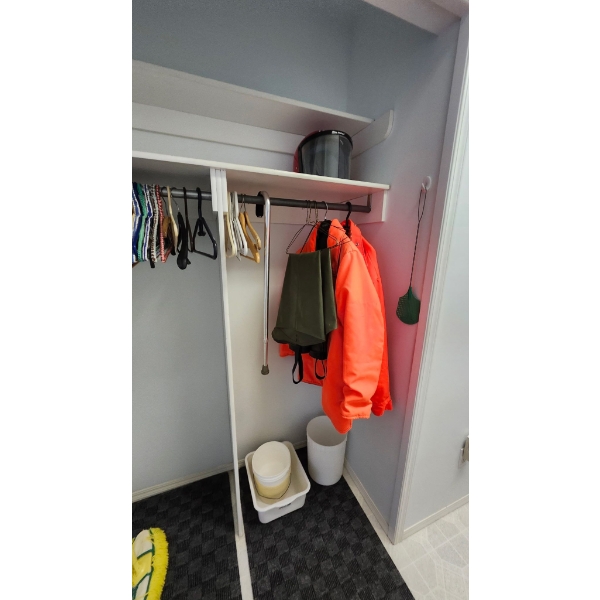 Hi-Visibility Coats Thigh High Rain Boots Helmet & Contents of Slim Cabinet