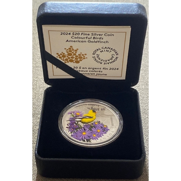 2024 $20 American Goldfinch Fine Silver Coin 31.39 Grams
