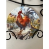 Image 3 : Rooster with Green Yellow and white with collectors plated and holder