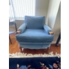 Image 1 : Vintage Blue Velvet Upholstered Arm Chair Only 28x33x44