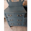 Image 10 : Painted Wood Dresser with Oval Mirror and Brass Handles