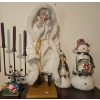 Image 1 : Christmas Lot Candles Snow Men  Tall White Santa 24T