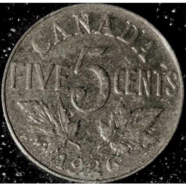 1926 Canada 5¢ VG8 FAR 6 - Nickel Coin in Plastic Case w/ Certification 