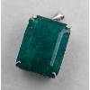 Image 1 : 23.00 ct Certified Sterling Silver Emerald Gemstone Pendant 4.9 Grams ($12,260 Appraisal)