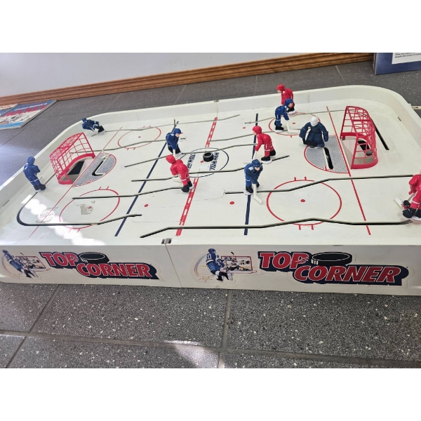Tabletop Hockey Game with Players and Nets