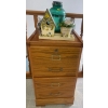 Image 1 : Wood Filing Cabinet w/ Aqua Marine Cookie Canister & More 16x16x31