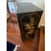 Image 3 : Vintage Black Laquared Hand Painted Cabinet 21x14x36