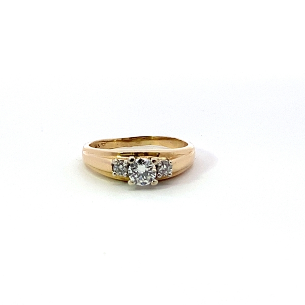 14KYW Three-Stone Diamond Ring (0.54CTW GH-SI2) SZ 8.25, 3.60grams