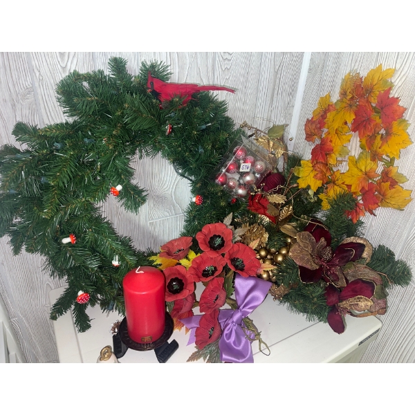 Decorative Christmas Collection - Wreaths Ornaments Critters Pet Store LED Candles & More