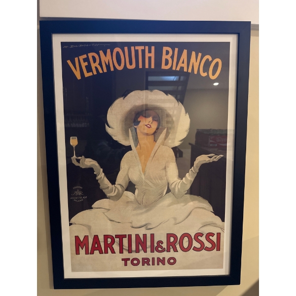 Vermouth Bianco Martini & Rossi Torino Framed Poster - 21x30 