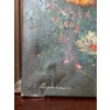 Image 2 : Oil On Canvas Floral Art Artist Illegible 27L (damage to frame) 