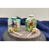 Image 3 : Hand Painted Ceramic Snuff Bottles with Spoons 2H 
