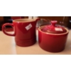 Image 2 : Le Creuset Sugar Pot and Milk 300 ml  Jug Cerise 350 ml