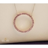 Image 3 :  10K Pink Sapphire Open Circle Necklace, 2.49G