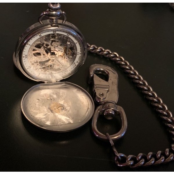 Rare Harley Davidson Bulova Swiss Pocket Time Piece w/ Thick Chain 19L
