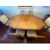 Image 2 : Antique 10 Piece Dining Set - Perfectly Re Upholstered - Includes 3 Extender Leaves - Stunning 2