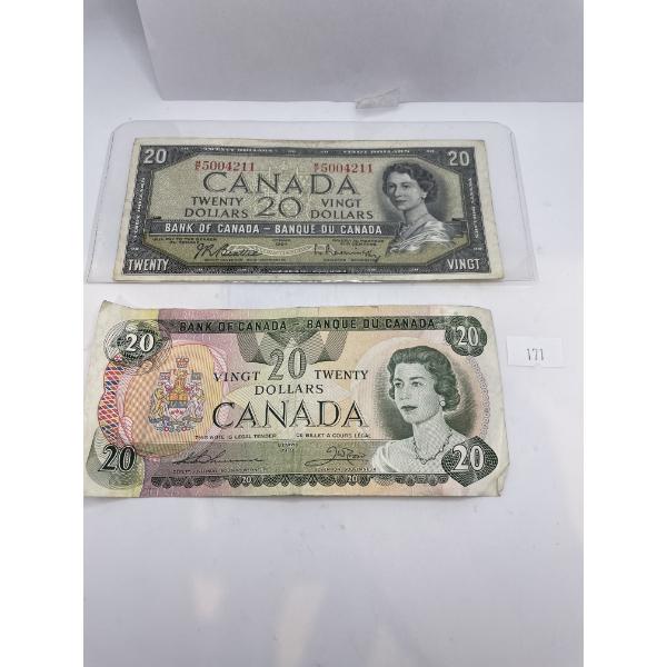  $20 Canadian Banknotes