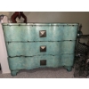 Image 3 : Blue Distressed Three-Drawer Wave Front Chest
