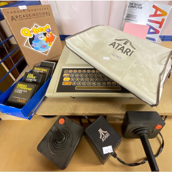Atari Gaming Console w/ Assorted Games & Original Box/Components Tested