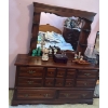 Image 1 : Large Wooden Dresser w/ Large Attached Mirror, Contents NOT Included - 63W, 18D, 72T 