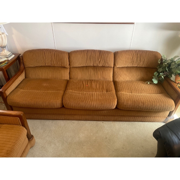 Vintage Retro Couch and Chair Set. Pristine Condition late 1970's.