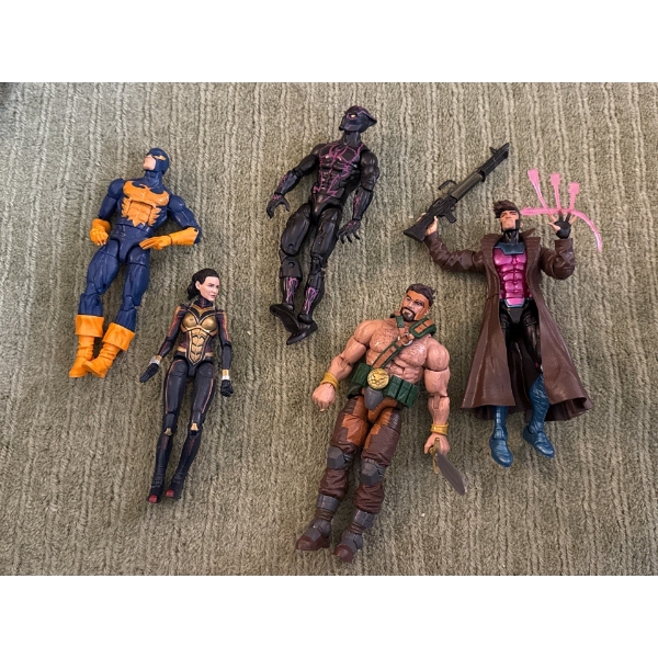Marvel Wasp Figure, Marvel Black Panther, Marvel Thanos, Marvel Nighthawk, Marvel Gambit Figures 