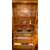 Image 2 : Danish Provincial Oak Bookcase or Buffet  Mid Century Upright Chest of Drawers 39"x18"x73"tall