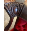 Image 4 : 18th Century French Hand Carved Mahogany Upholstered Sofa 52x31x40 Empire Style Scarlet