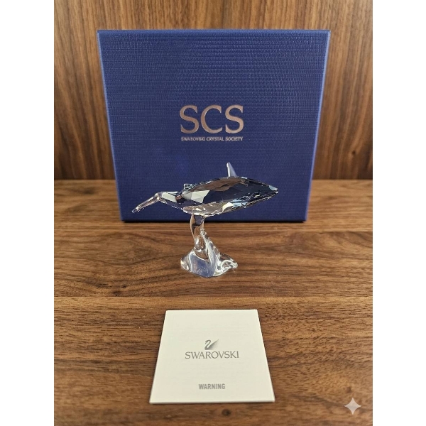 Swarovski SCS Crystal Whale Figurine with Original Box