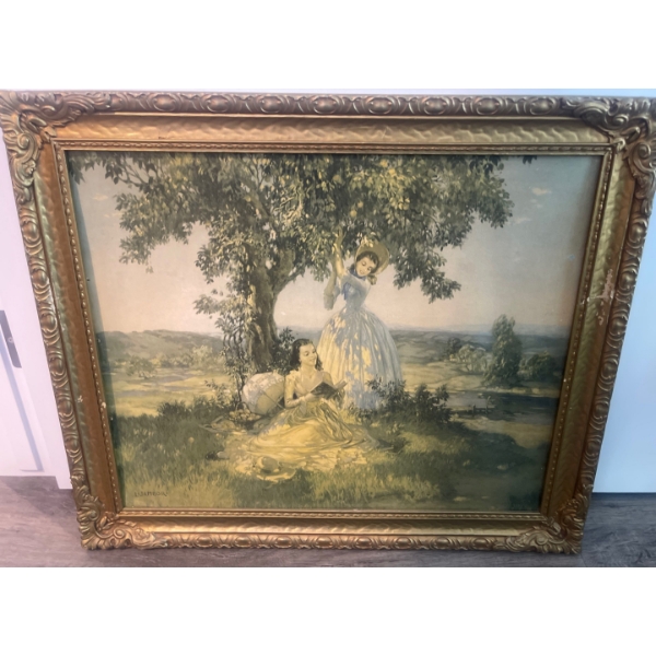L.Jambors Vintage "Maytime" Painting  26"w x 23" tall