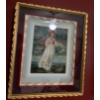 Image 1 : Thomas Gainsborough Meticulously Stitched Needlepoint Pinkie Art w/ Gold Beveled Frame 18x23