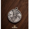 Image 1 : Double-Sided Silver Pendant Featuring Archangel Michael and Paratrooper Scenes